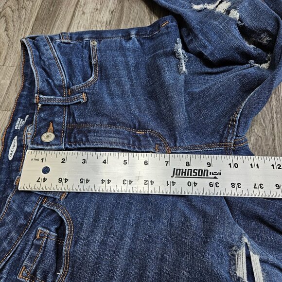 Old Navy Jeans Womens 4 Blue Rockstar Super Skinny High Rise Distressed Raw Hem - Picture 10 of 11